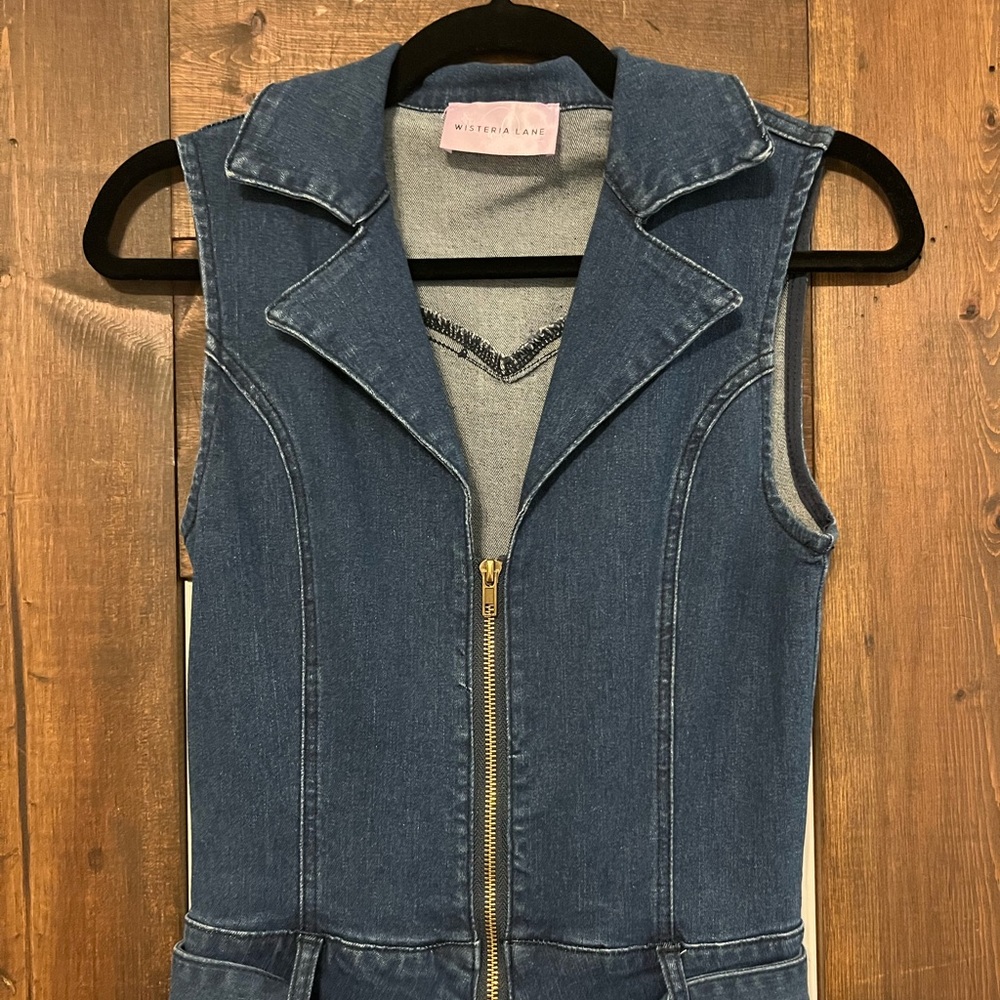Wisteria Lane Denim Jumpsuit - Picture 2 of 3